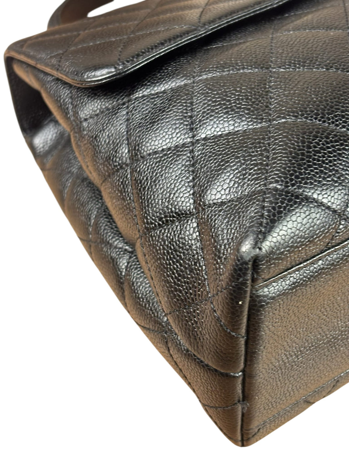 Chanel Black Caviar Quilted Medium Top Handle Bag 2000