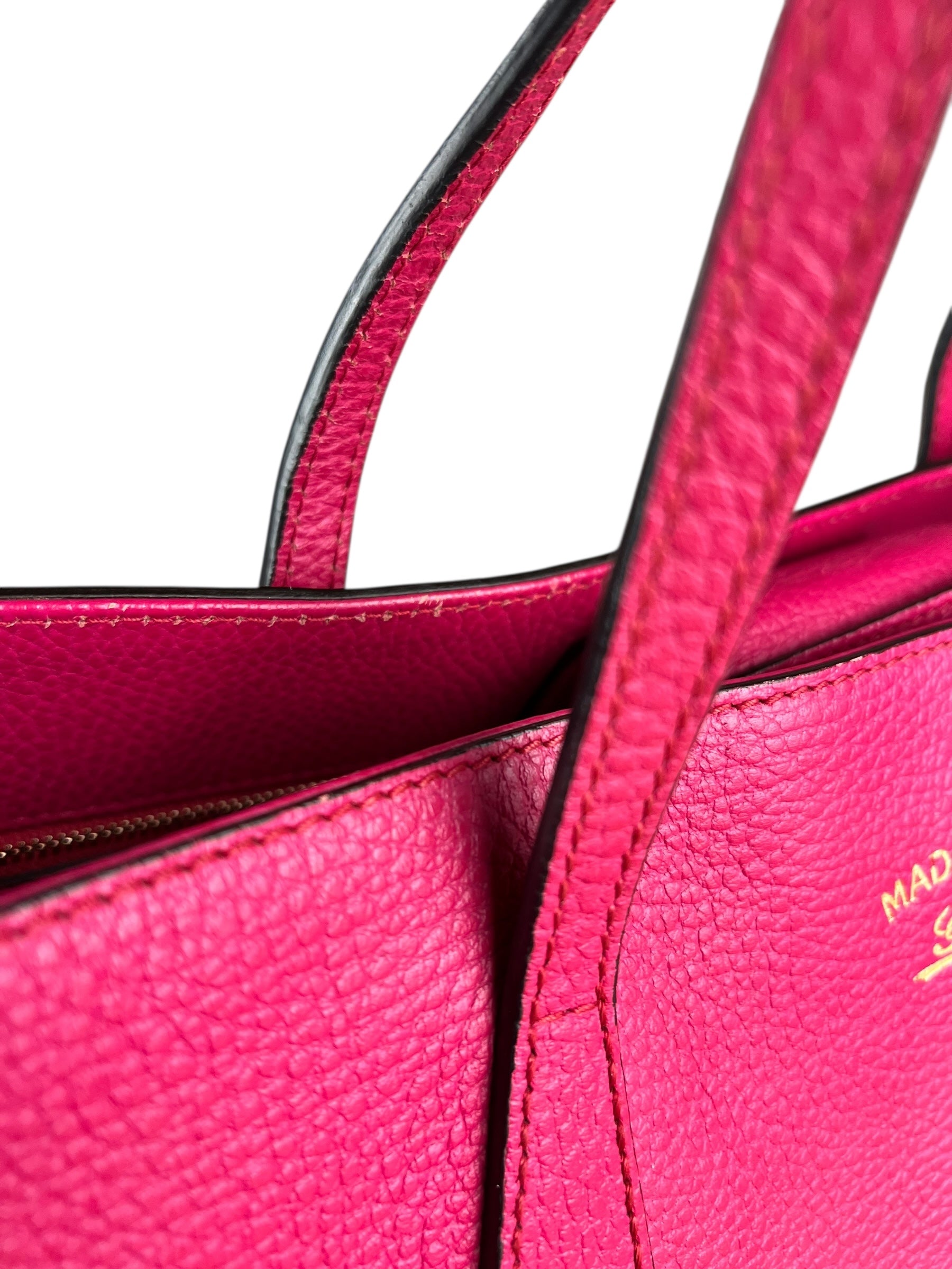 Gucci Hot Pink Pebbled Leather Swing Tote