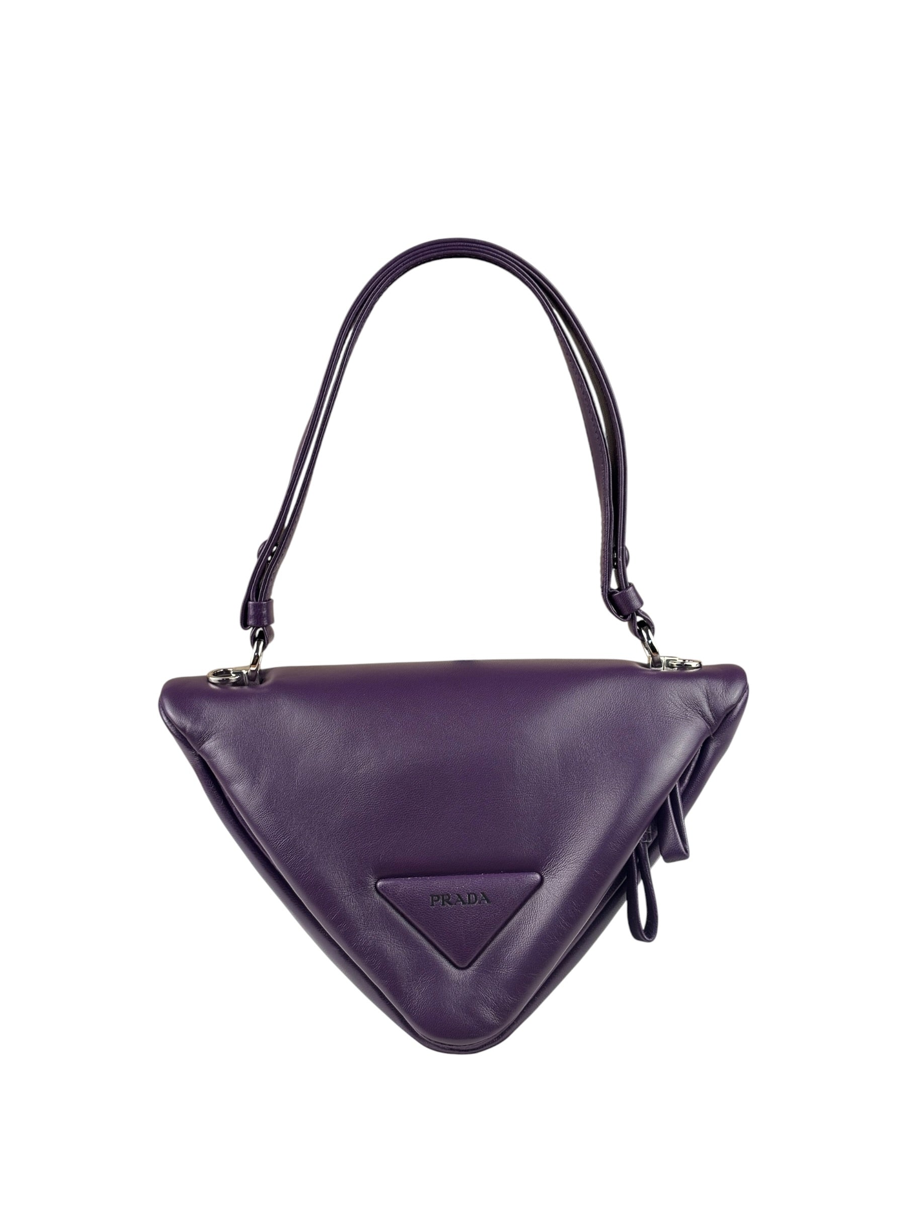 Prada Purple Nappa Leather Triangle Two-Way Bag