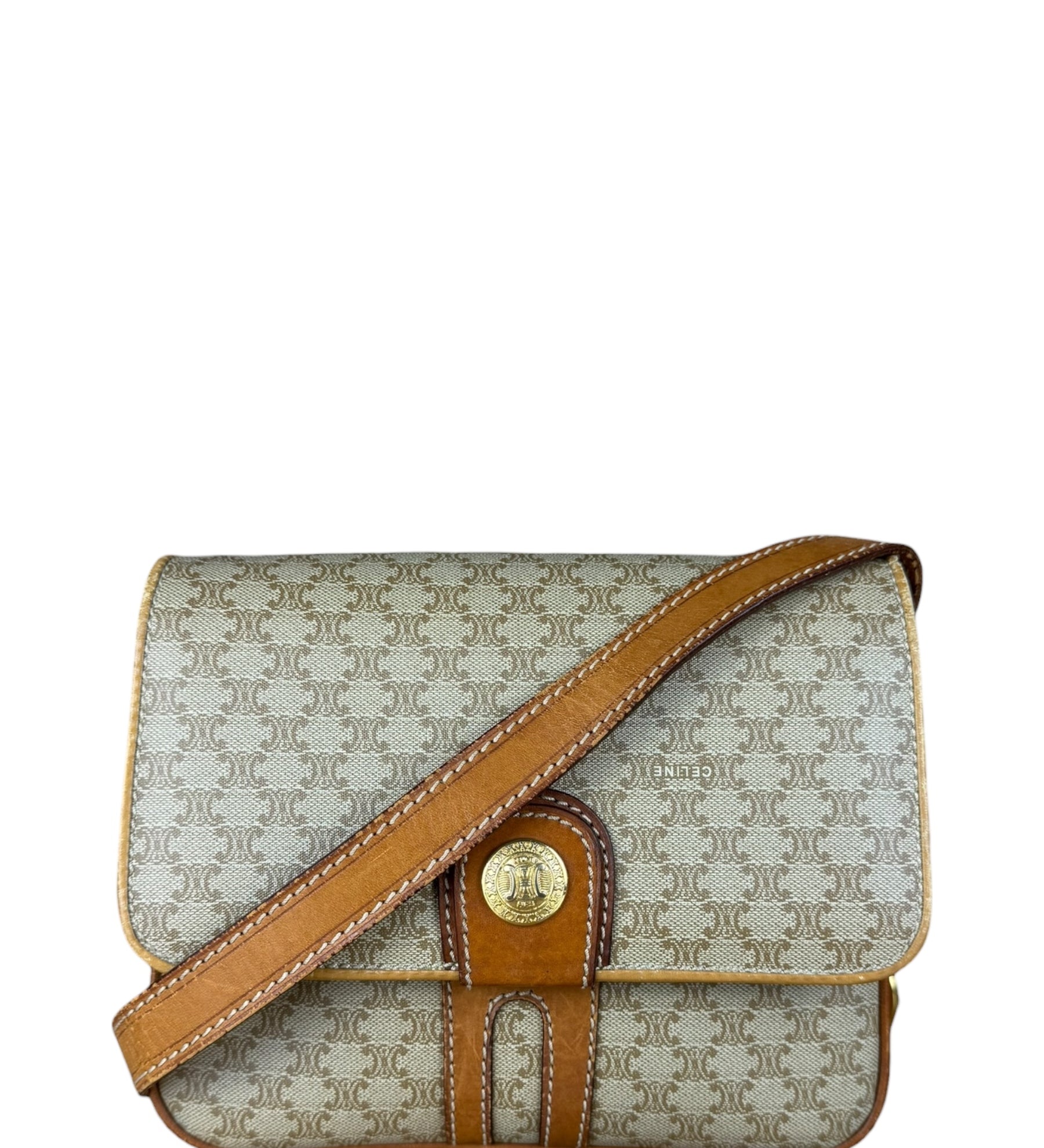 Celine Vintage Macadam Canvas Crossbody Bag