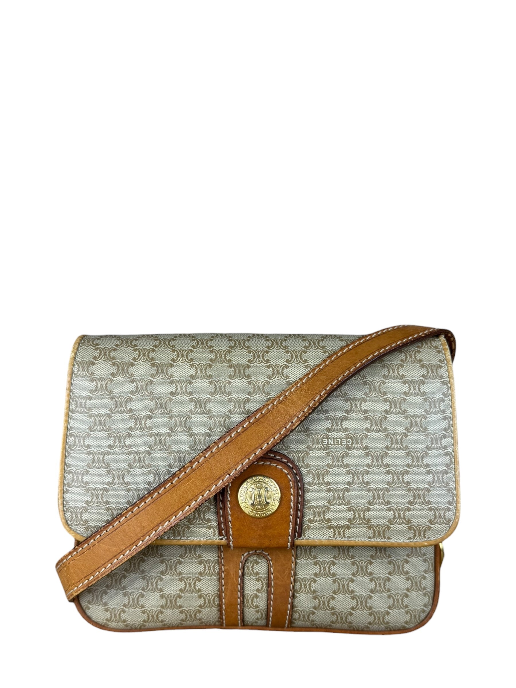 Celine Vintage Macadam Canvas Crossbody Bag