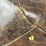 Balenciaga Vintage Brown Leather Moto Handbag