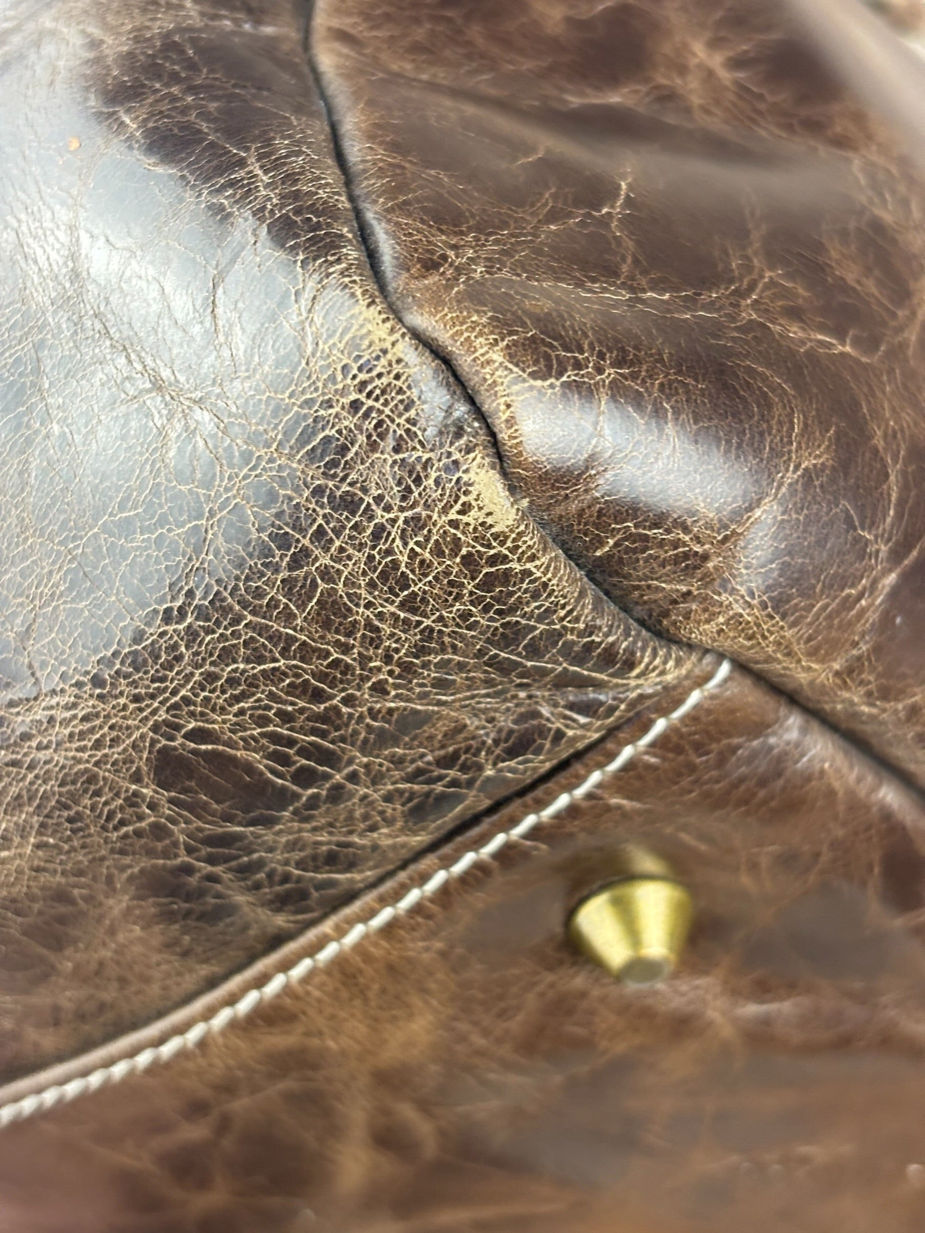 Balenciaga Vintage Brown Leather Moto Handbag