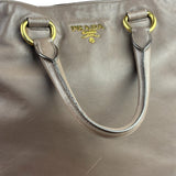 Prada Neutral Taupe Vitello Daino Leather Side Zip Large Shopper Tote