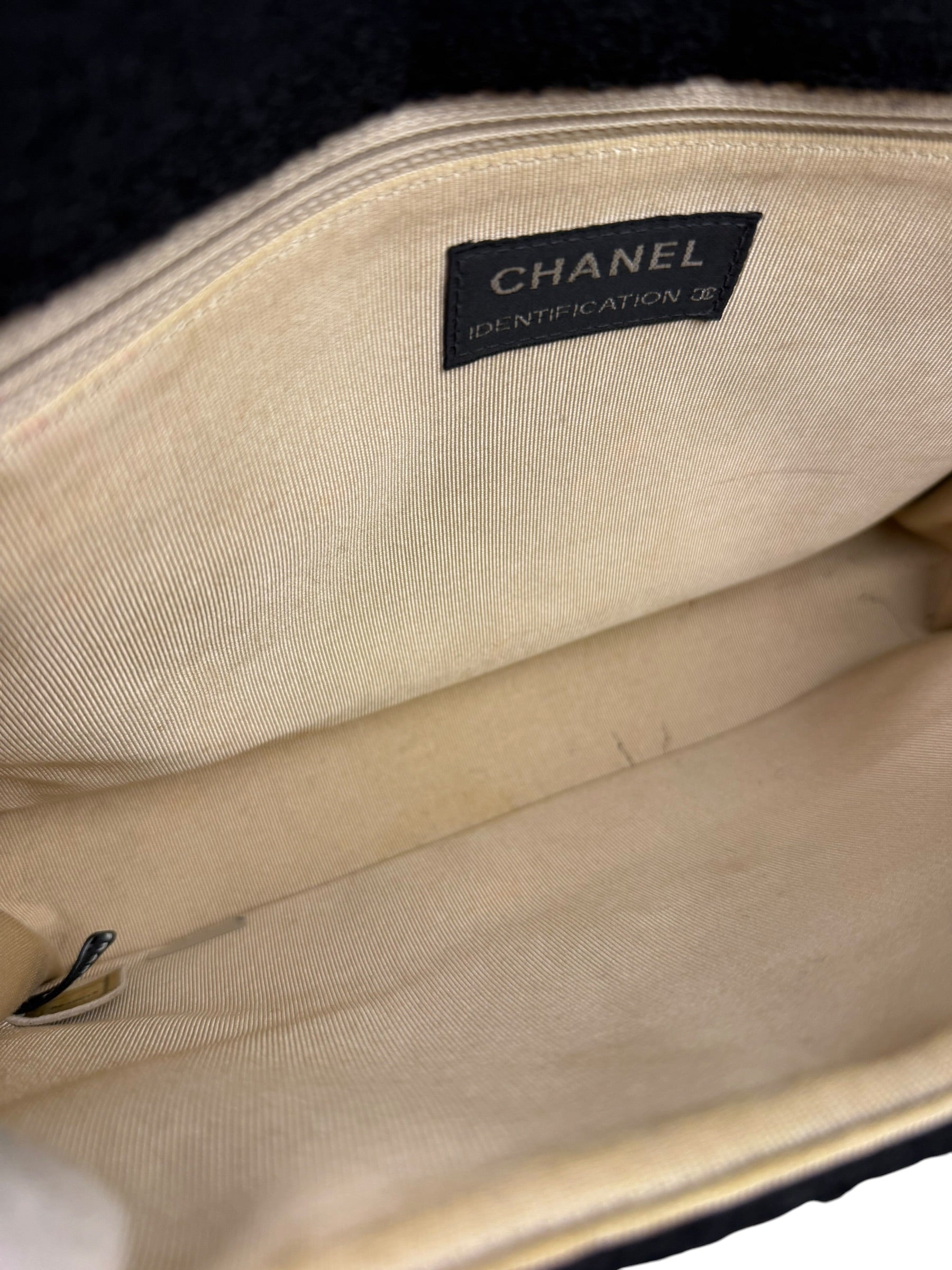 Chanel Black Wool Quilted 2.55 Chain Flap Bag '97-'99