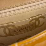 Chanel Gold Patent East West Stitch Flap Bag 2002