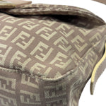 Fendi Rose Beige  Leather Trim Zucca Baguette