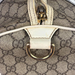 Gucci Beige/White Leather Trim GG Joy Boston Bag