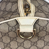 Gucci Beige/White Leather Trim GG Joy Boston Bag