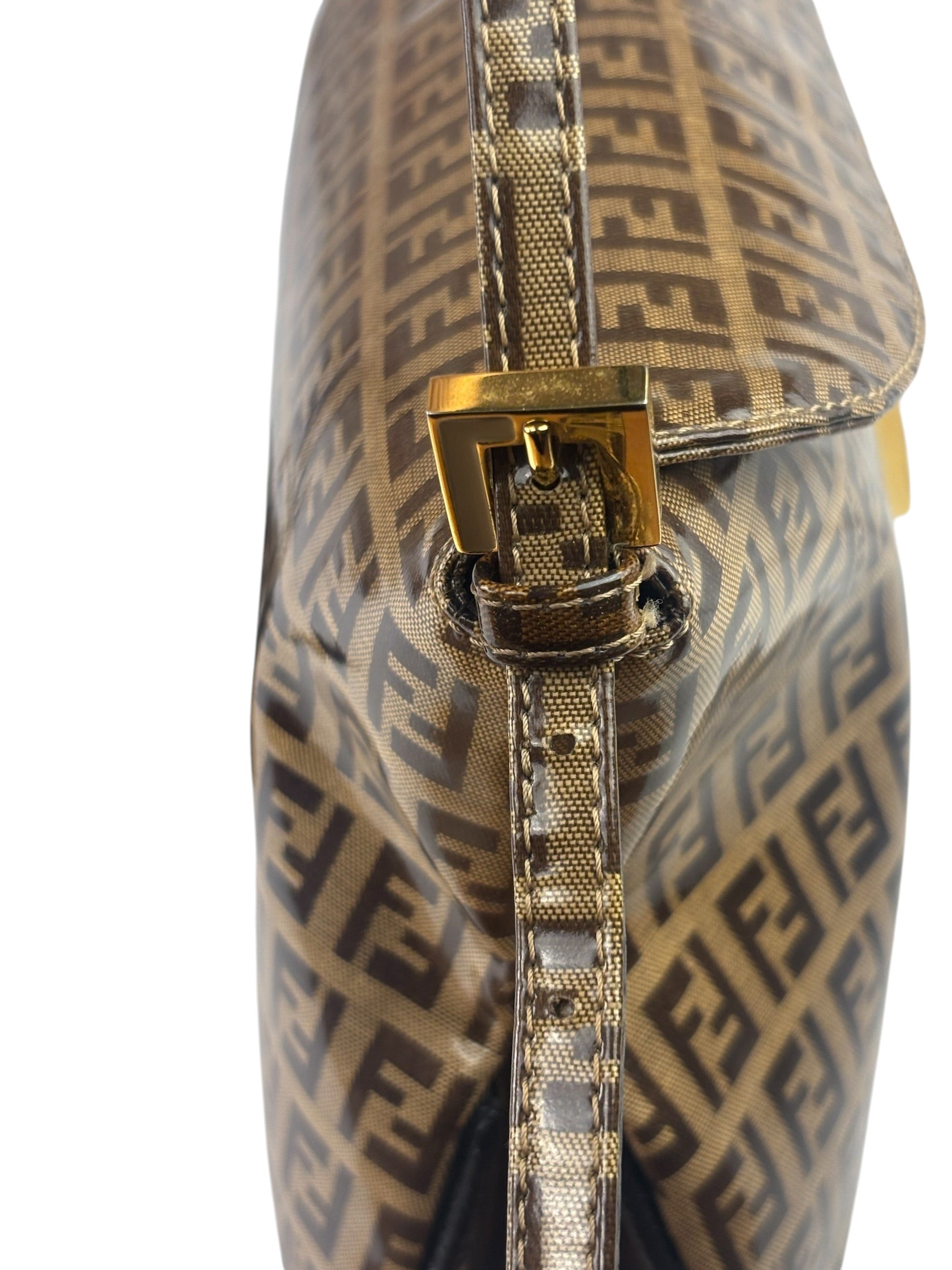 Fendi Brown PVC Zucca Baguette