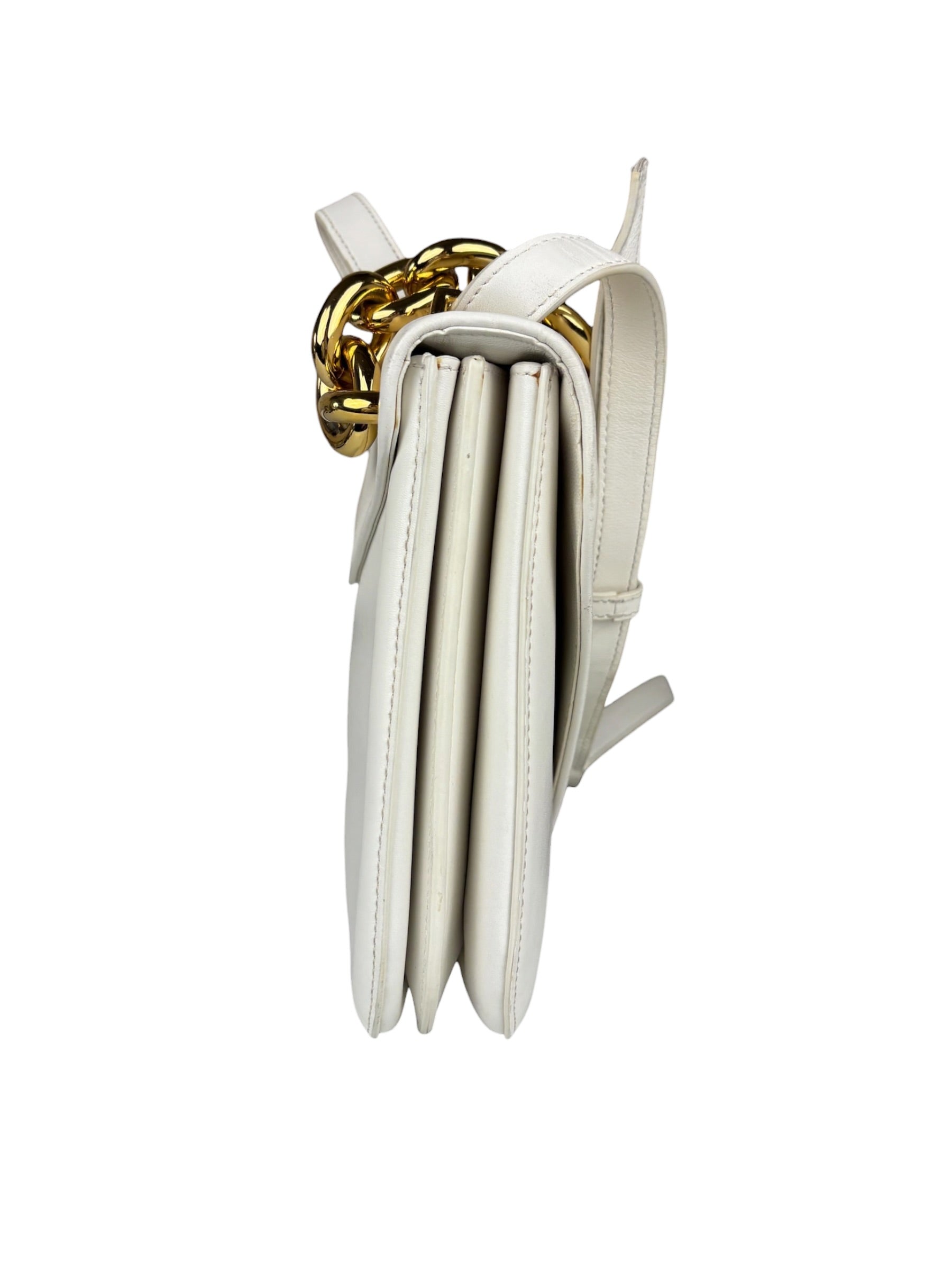 Bottega Veneta White Leather Mount Shoulder Bag