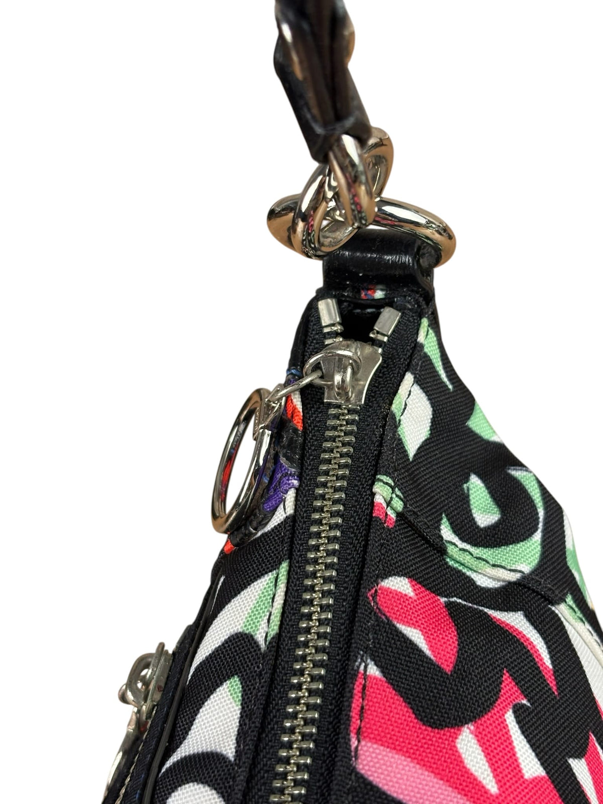 Coach Colorblock Leather Trim Graphic Blossom Two-Way Hobo Bag