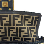 Fendi Black Raffia Zucca Shoulder Baguette