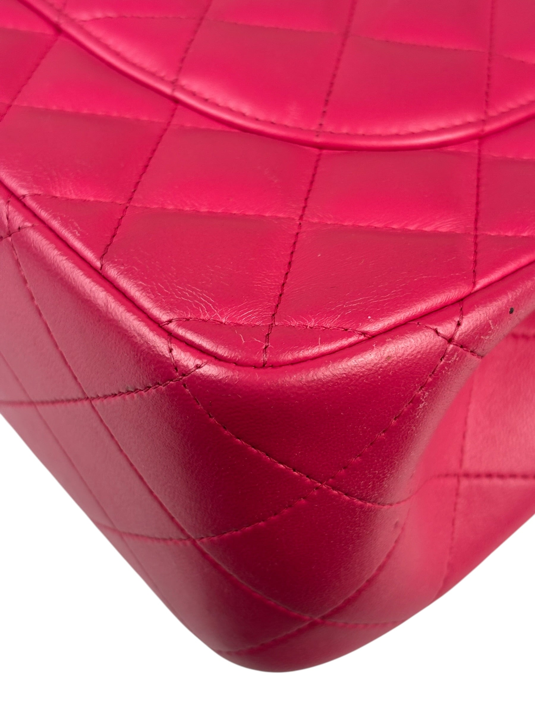 Chanel Pink Quilted Lambskin Jumbo Double Flap Bag 2014