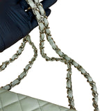 Chanel Light Sage Green Medium Classic Flap Shoulder Bag 2008