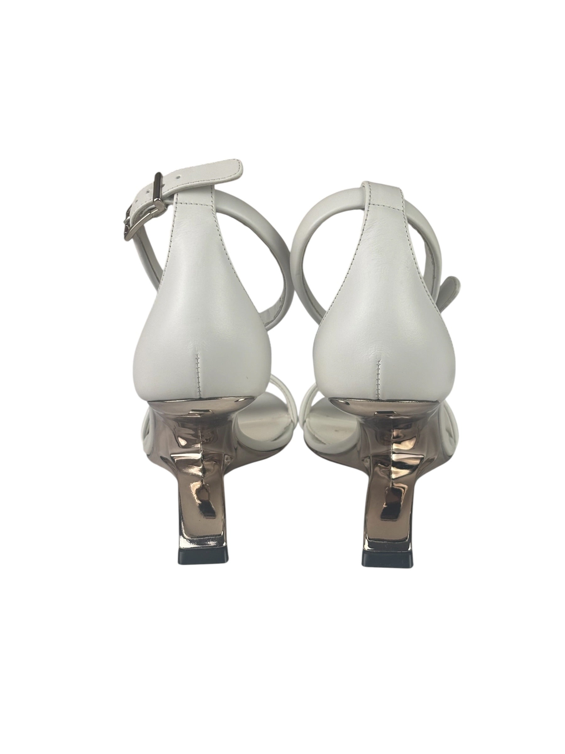 Alexander McQueen White Arc Calfskin Sandal