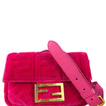 Fendi Pink Zucca Velvet Baguette Belt Bag