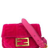 Fendi Pink Zucca Velvet Baguette Belt Bag