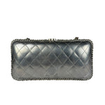 Chanel Metallic Silver Quilted Chain Around Clutch Shoulder Bag 2011