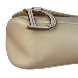 Christian Dior Vintage Beige Leather Stitch Saddlebag
