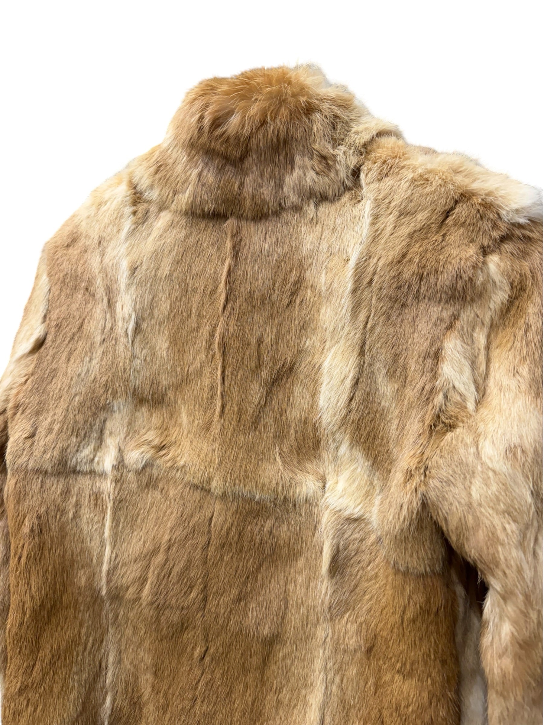 Vintage Light Brown Nice Claup Co.Ltd Rabbit Fur Coat