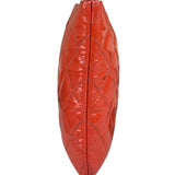 Chanel Orange Hue Quilted Patent Leather Clutch 2012