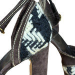 Miu Miu Vintage Woven Tweed Platform Sandals