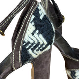 Miu Miu Vintage Woven Tweed Platform Sandals