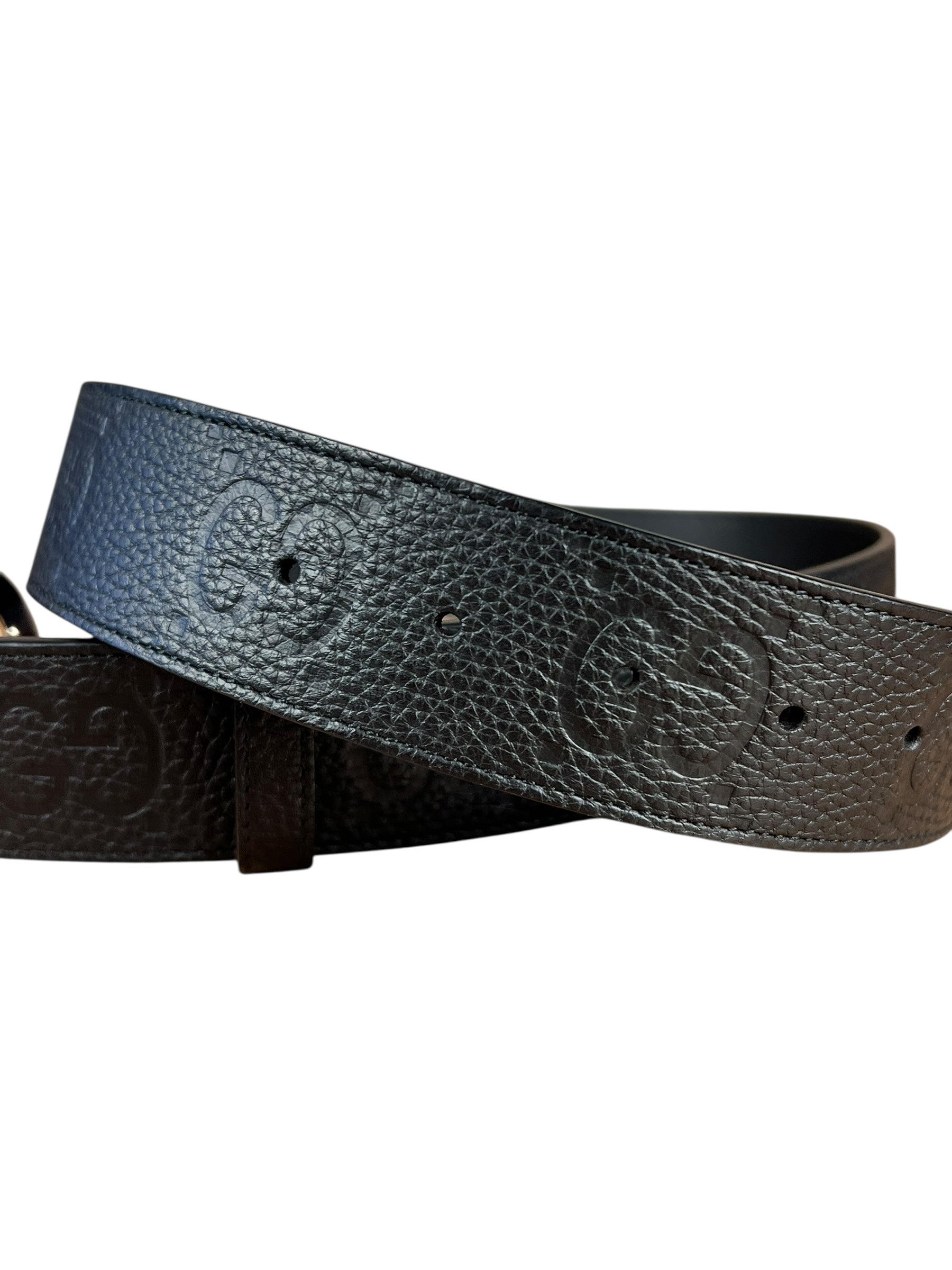 Gucci Black Monogram GG Belt