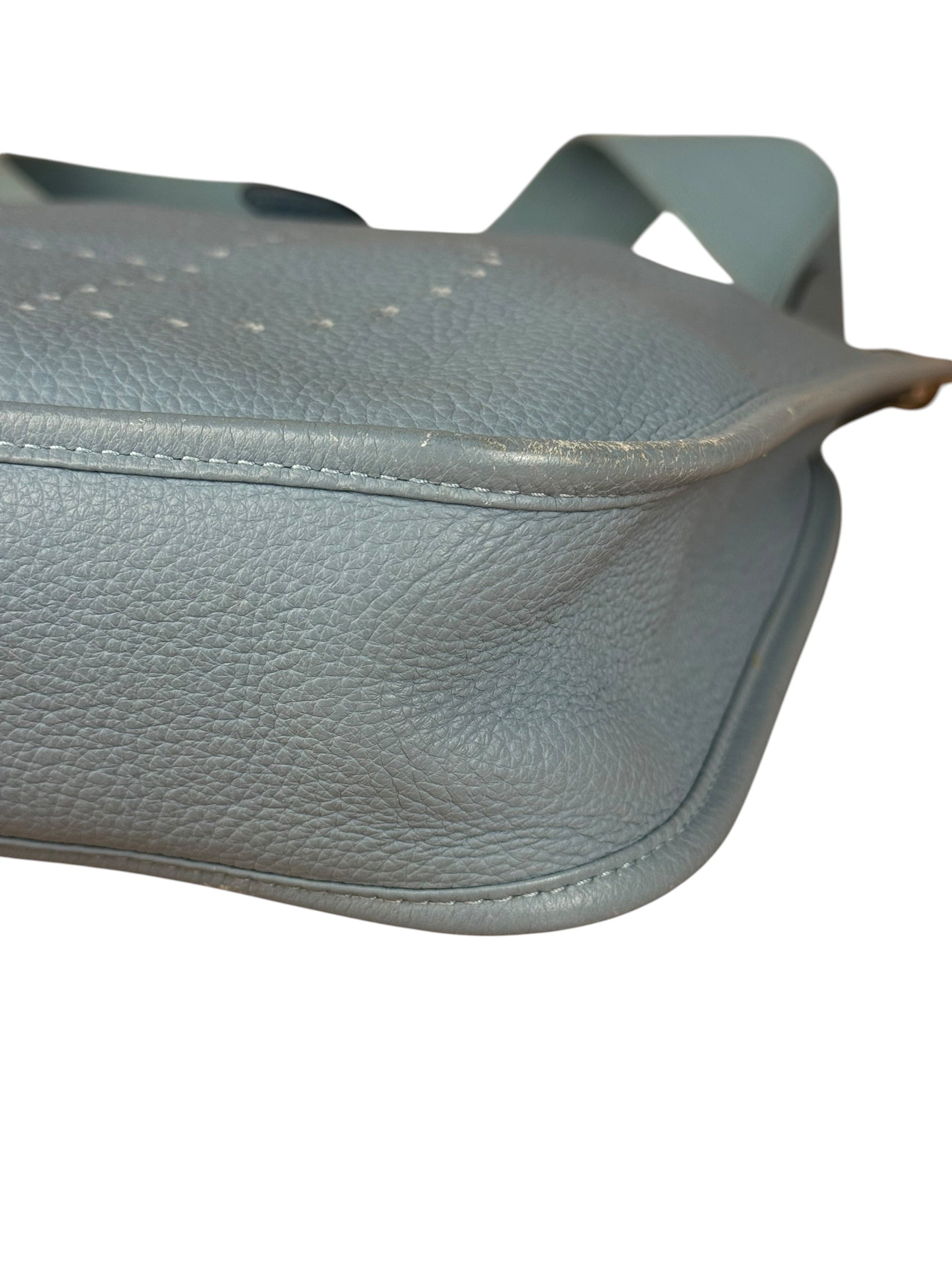 Hermes Evelyne Clemence Light Blue Leather Shoulder Bag