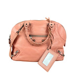 Balenciaga Pink Moto Leather Dome 2Way City Bag