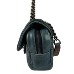 Chanel Blue Glazed Calfskin Portobello Flap Bag 2014