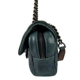 Chanel Blue Glazed Calfskin Portobello Flap Bag 2014