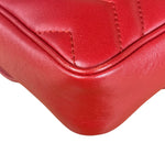 Gucci Red Chevron Quilted Matelasse Mini Leather Shoulder Bag