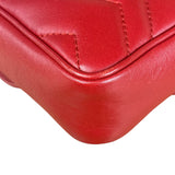 Gucci Red Chevron Quilted Matelasse Mini Leather Shoulder Bag