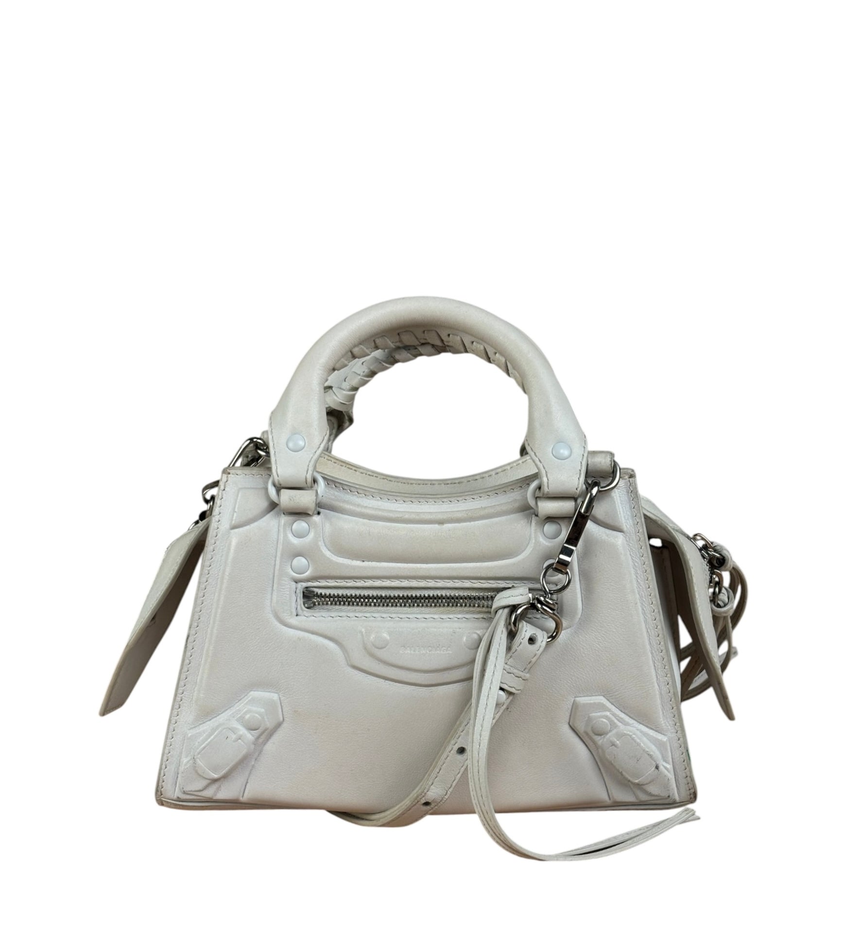 Balenciaga White Leather Neo Classic Le City Two-Way Bag