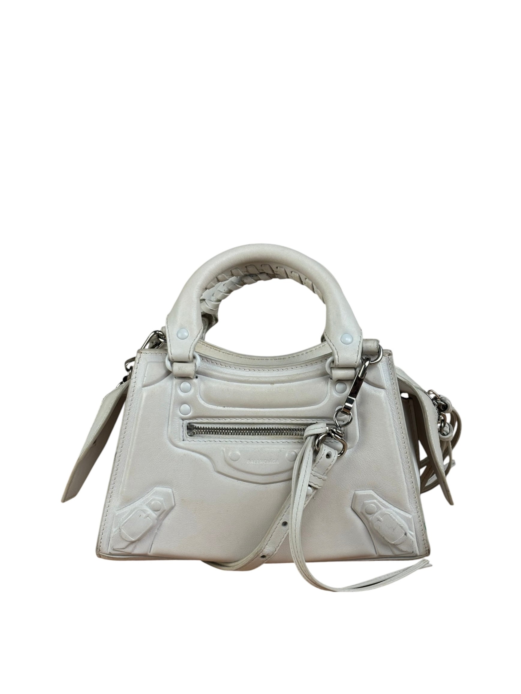 Balenciaga White Leather Neo Classic Le City Two-Way Bag