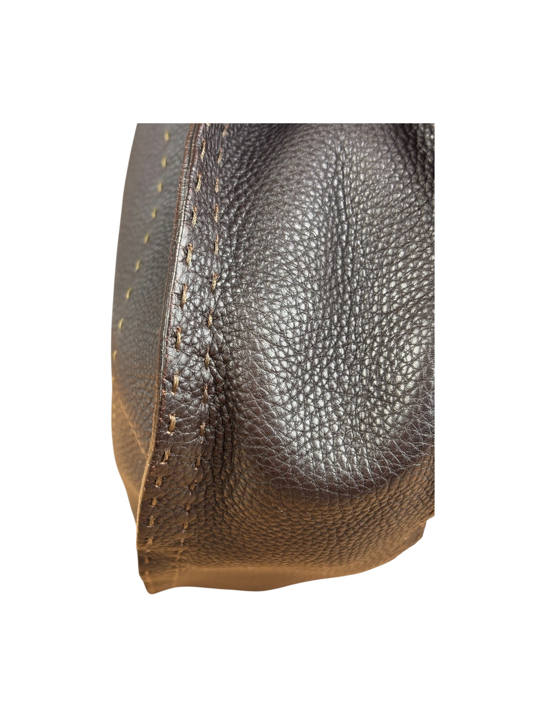 Fendi Brown Selleria Leather Hobo Bag