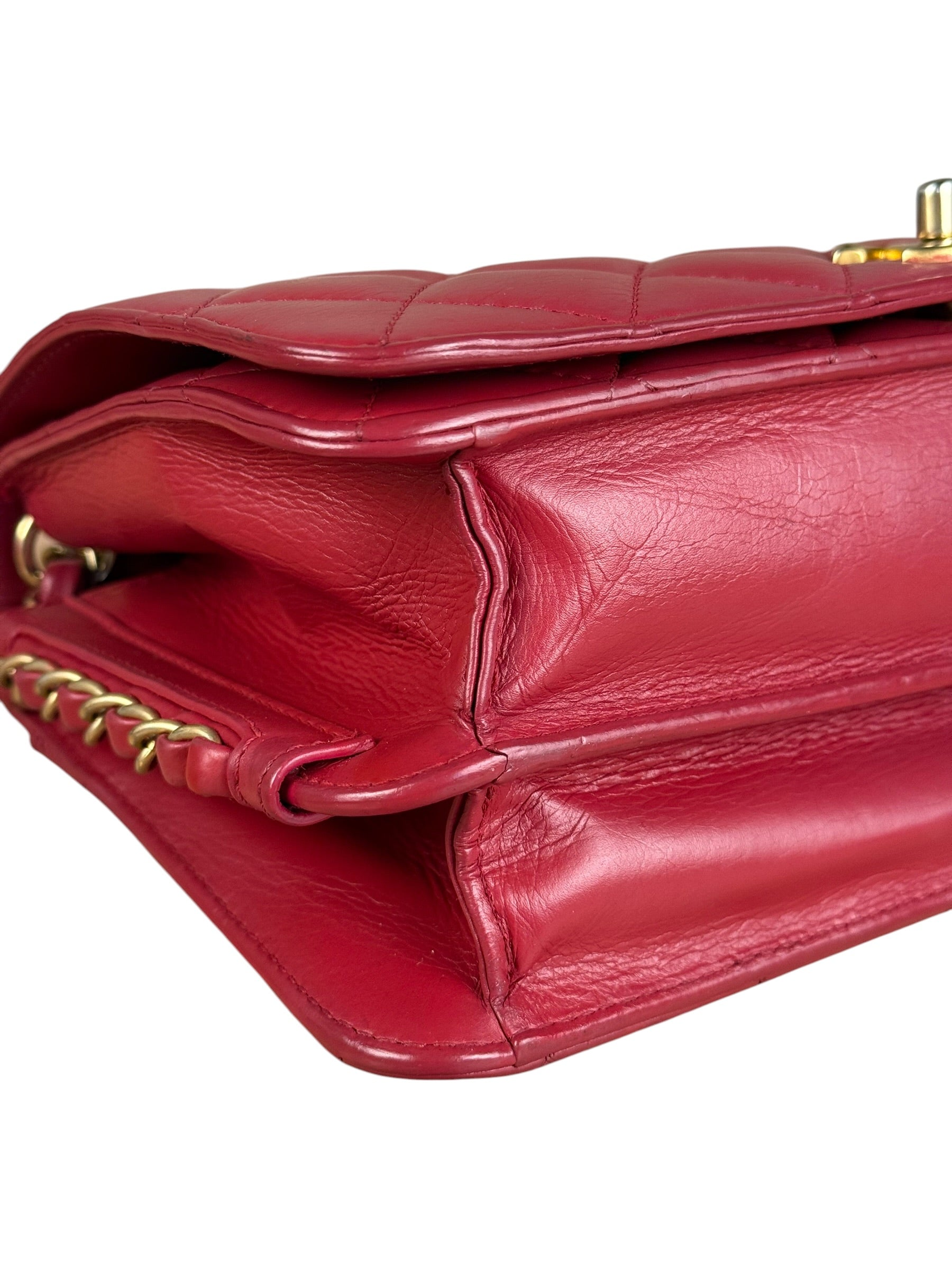 Chanel Dark Fuchsia Quilted Leather Flap Bag 2019