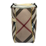 Burberry Beige Nova Check Canvas Patent Leather Tote Bag