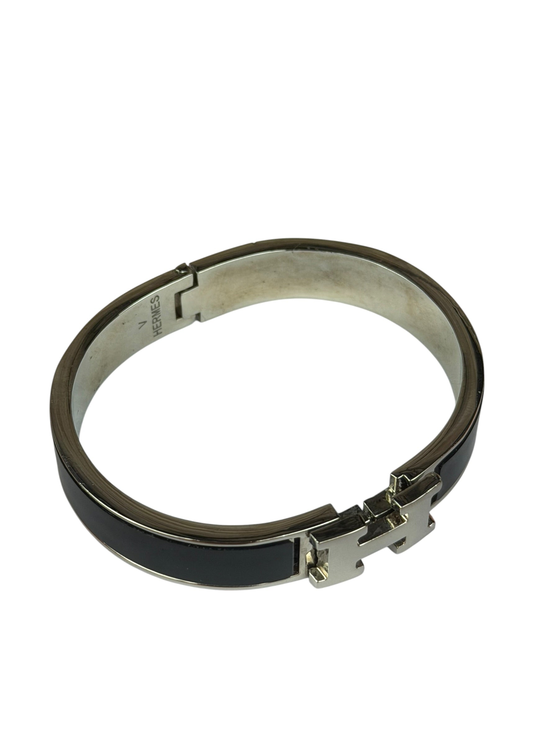 Hermes H Black/Palladium Clic Bracelet