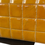 Chanel Gold Patent East West Stitch Flap Bag 2002