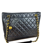 Chanel Black Lambskin Shopper Tote 90s
