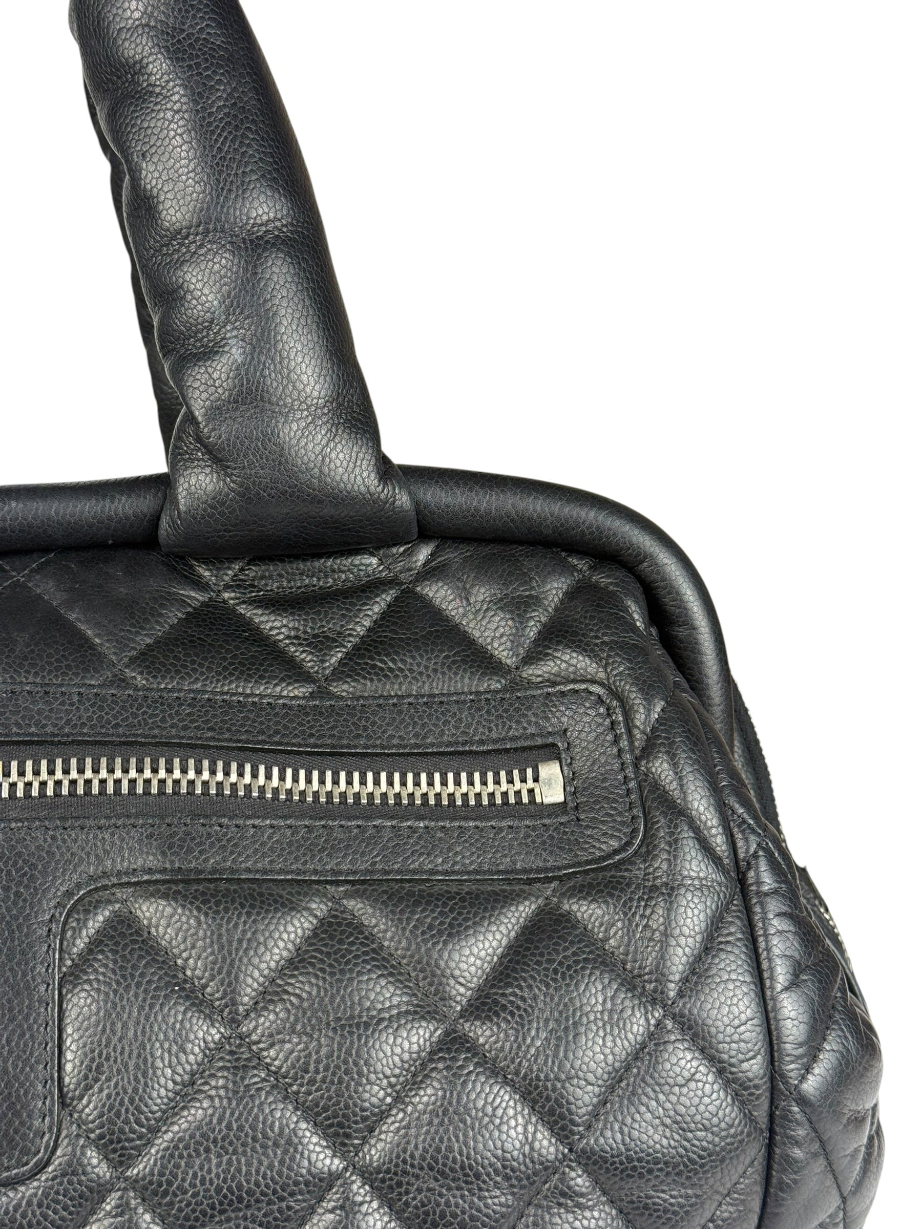 Chanel Black Caviar Quilted Coco Cocoon Bowler Bag 2009