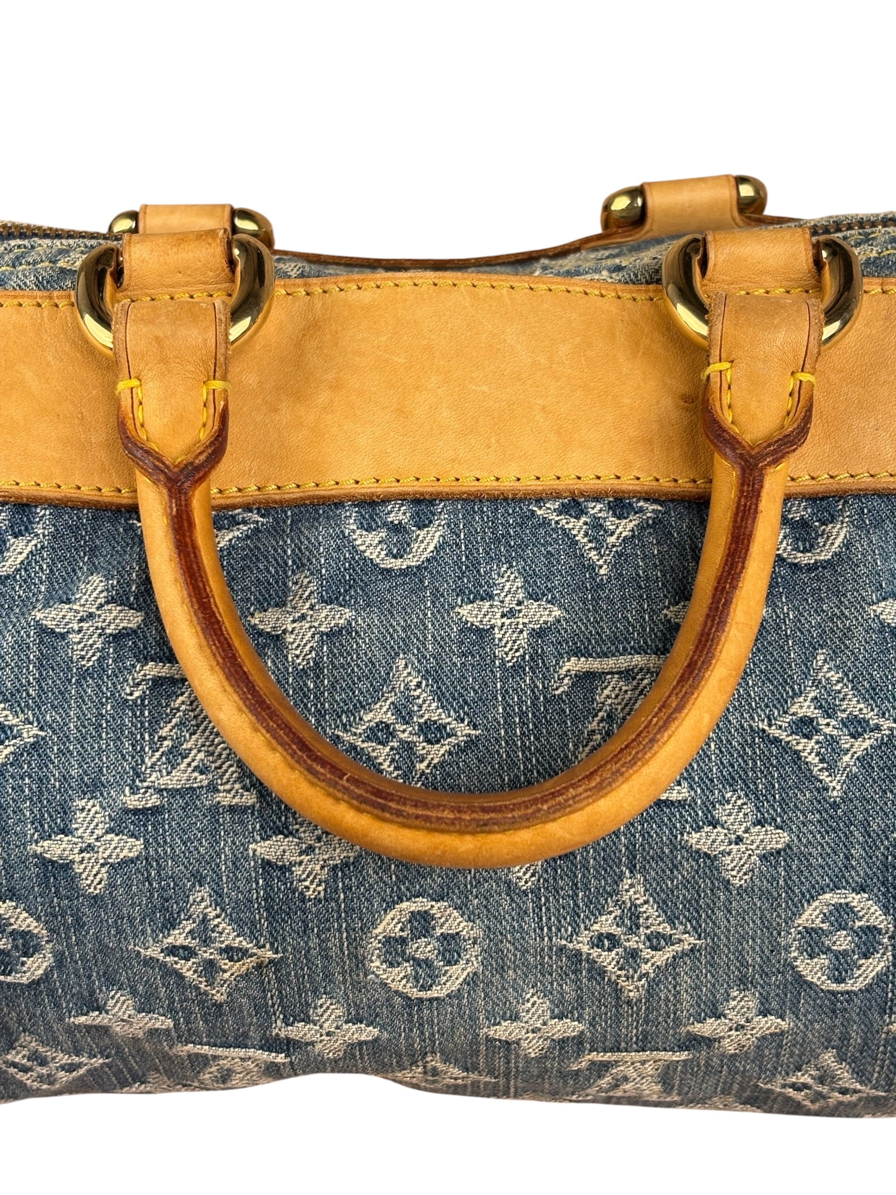 Louis Vuitton Vintage Denim Leather Trim Monogram Neo Speedy 30