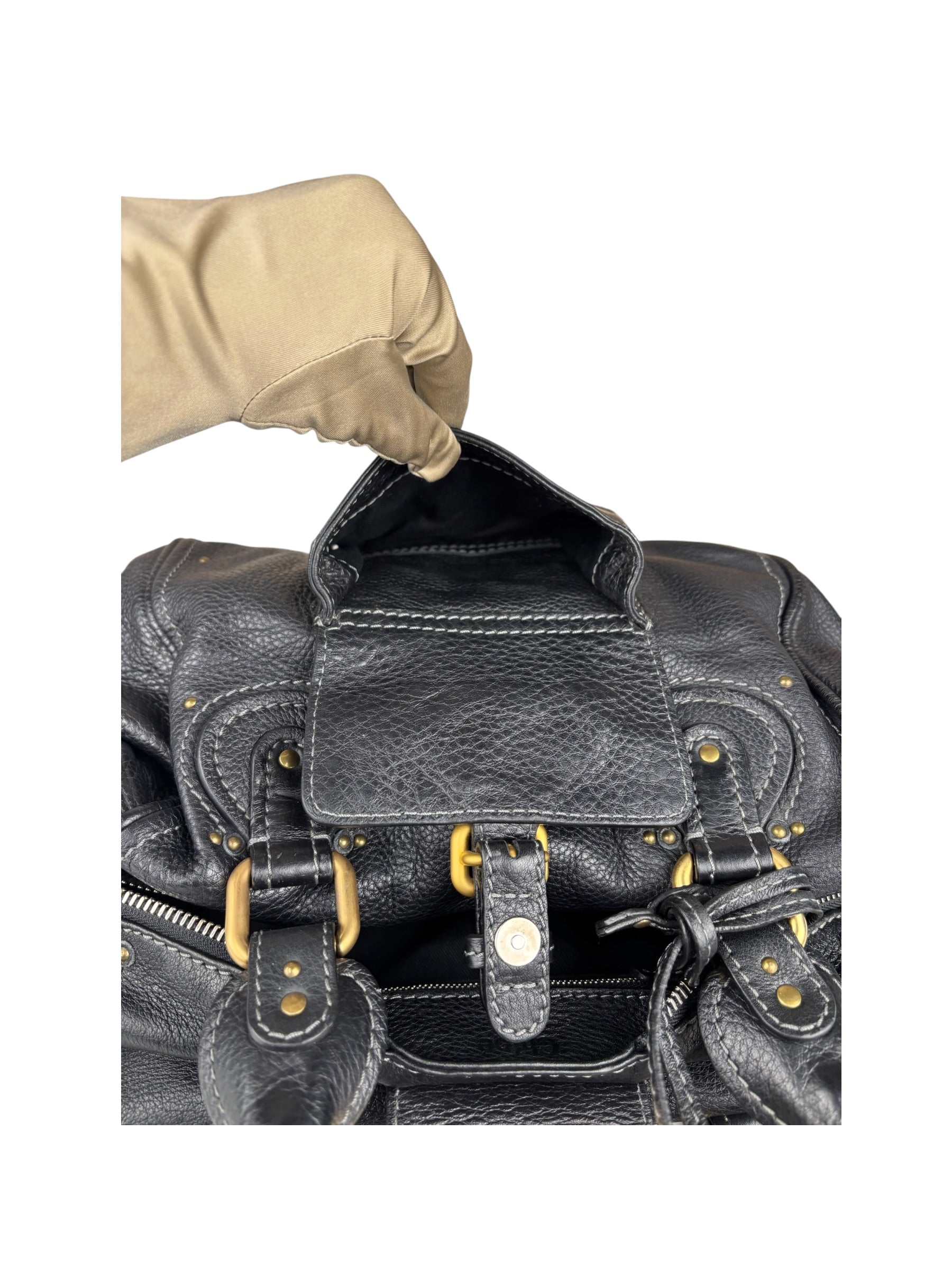 Chloe Black Leather Paddington Shoulder Bag