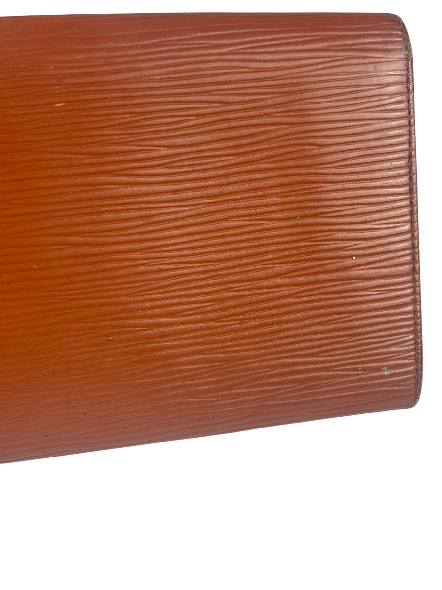 Louis Vuitton Orange Epi Leather Sarah Long Flap Wallet