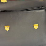 Yves Saint Laurent Vintage Black Leather Briefcase Two-Way Bag