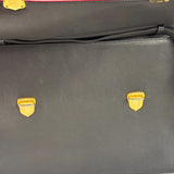 Yves Saint Laurent Vintage Black Leather Briefcase Two-Way Bag