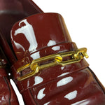 Burberry Burgundy Patent Leather Loafers